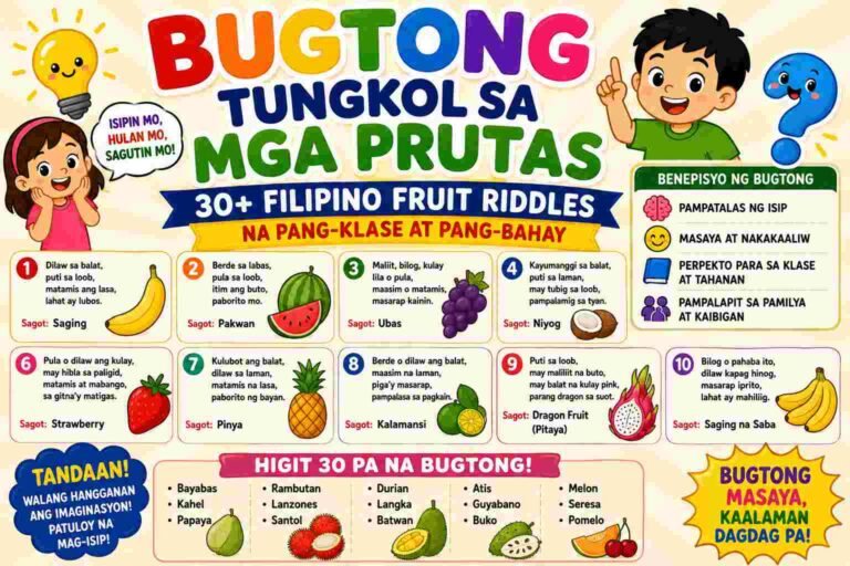 Bugtong Tungkol Sa Mga Prutas: 30+ Filipino Fruit Riddles na Pang-Klase at Pang-Bahay