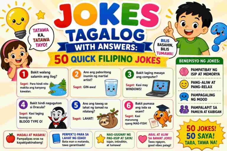 Short Jokes Tagalog With Answers: 50 Quick Filipino Jokes Para Mapatawa Ka Ngayon