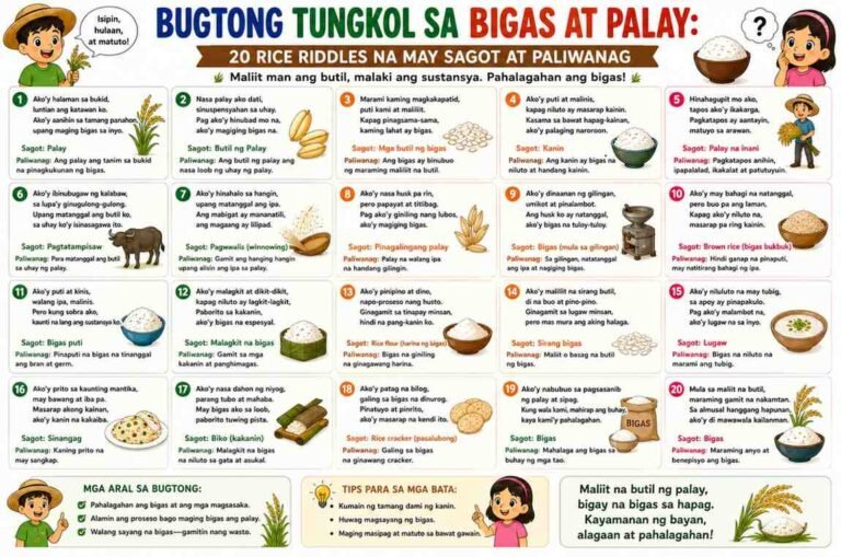 Bugtong Tungkol sa Bigas at Palay